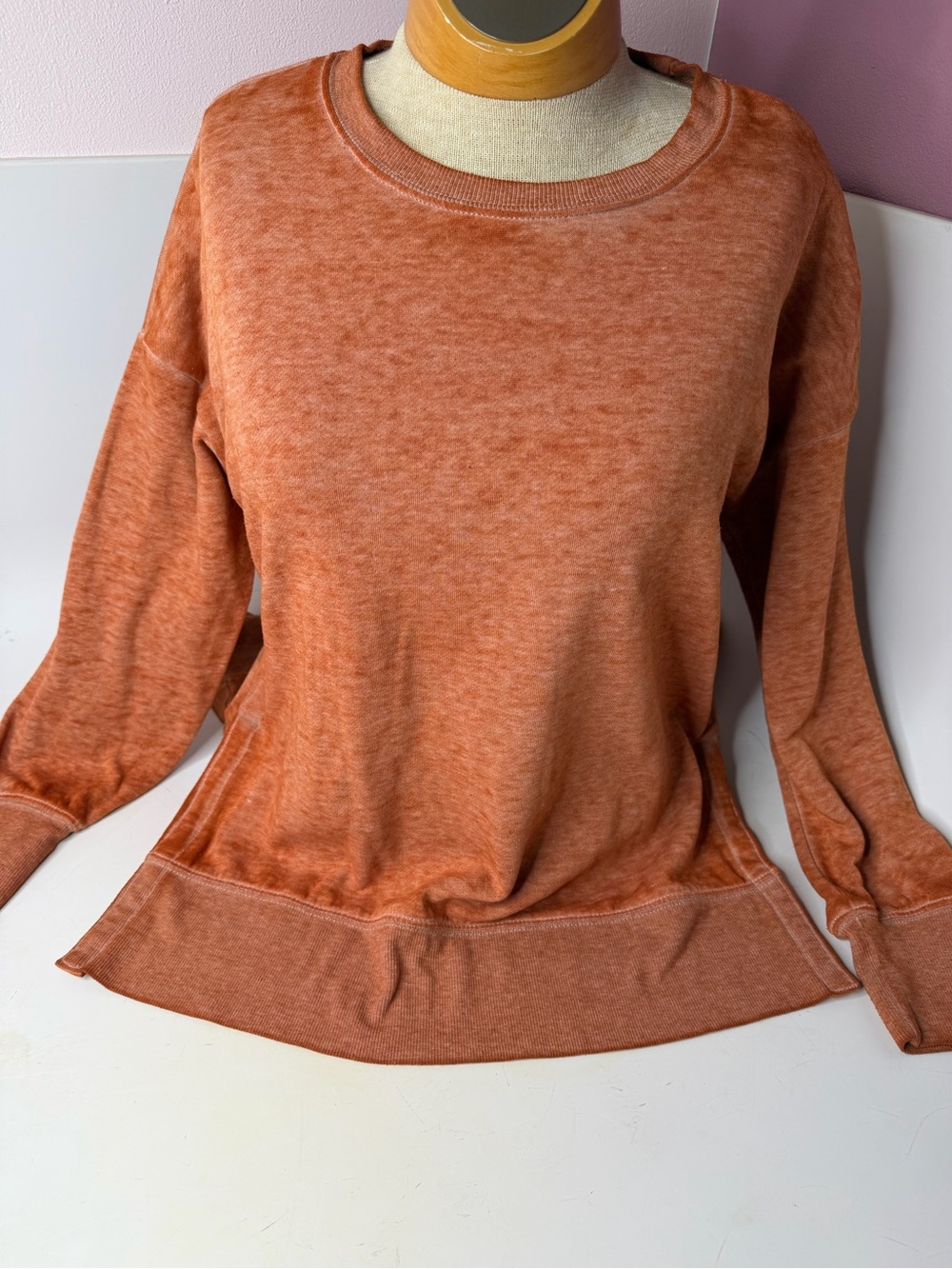 Pink Rose Washed Rust Crewneck Sweatshirt